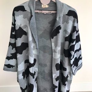 NWOT Molly Bracken Long Knitted Camo Cardigan